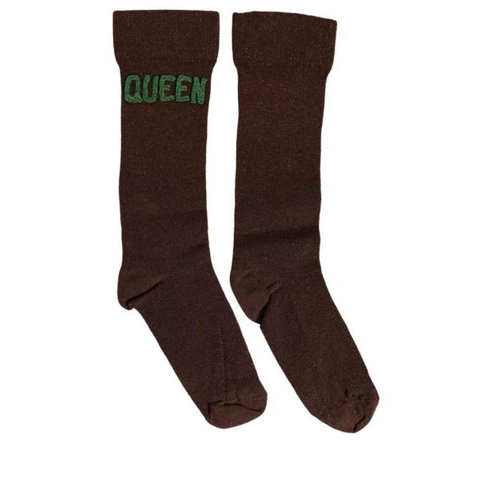 Dolce & Gabbana Brown Embroidered Cotton Mid Calf Accessory Women's Socks